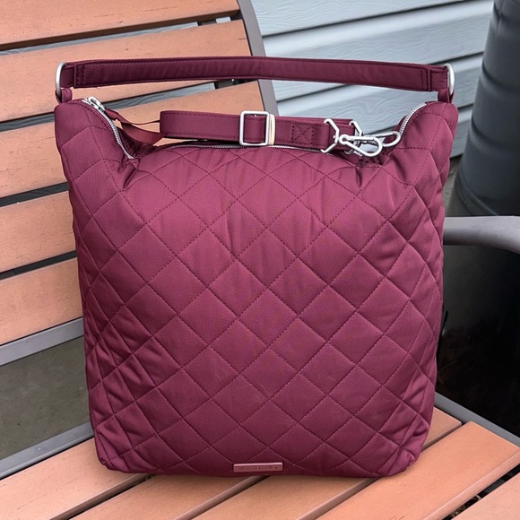 Vera Bradley Raisin Oversized Hobo Shoulder Bag in Performance Twill - Picture 8 of 8